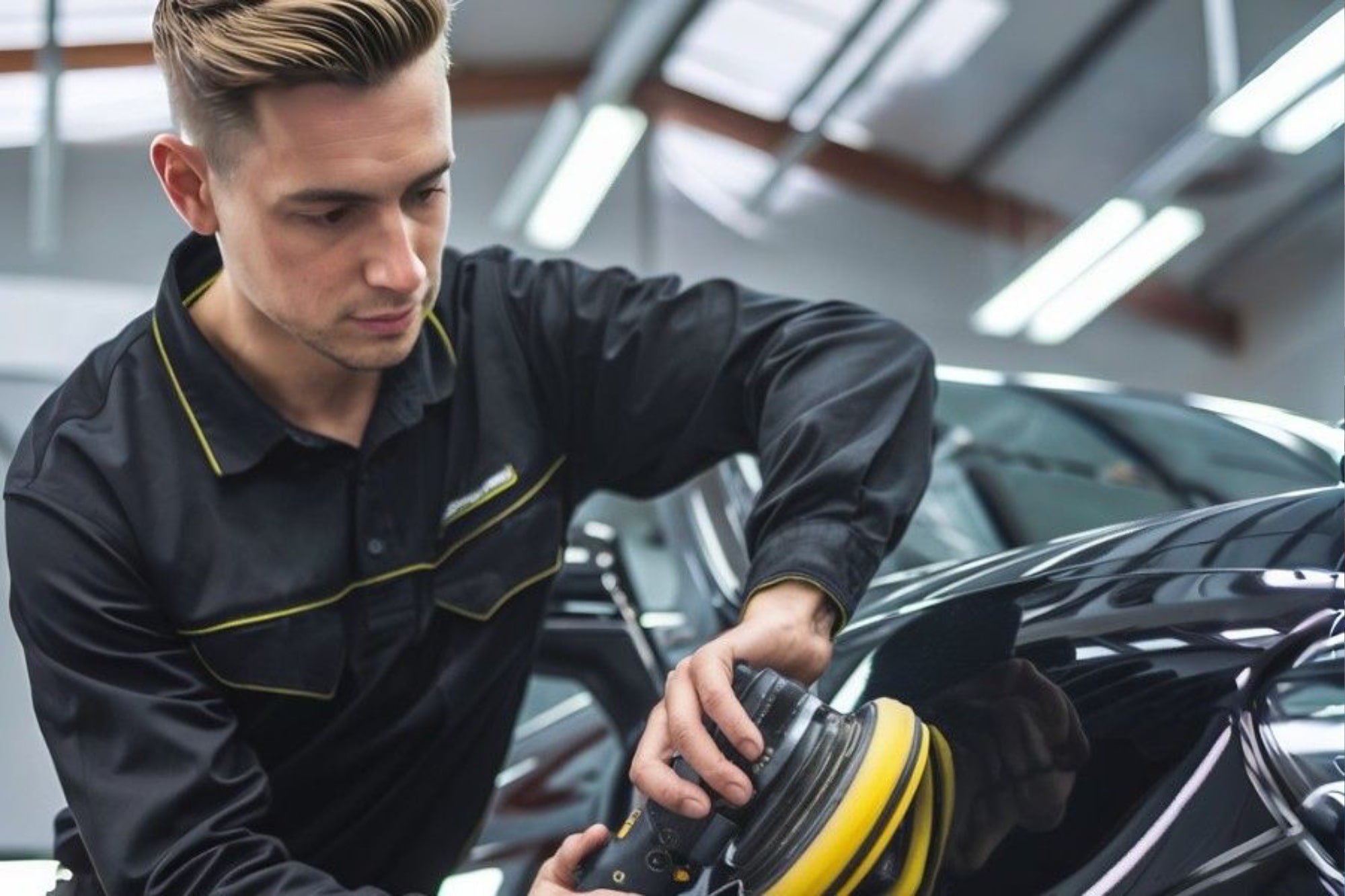 Auto Paint Repair tech polishing